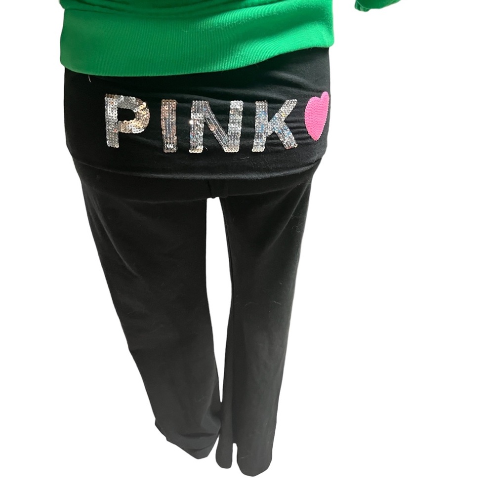 PINK Bling Foldover Flare Yoga Pants!